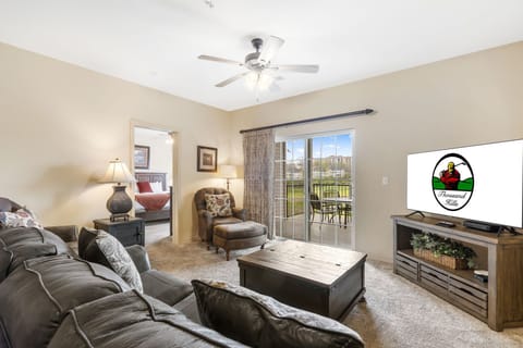 Living Area with Patio Access and Cable TV