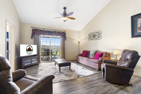 Living Area with Cable and Flatscreen TV, Deck Access
