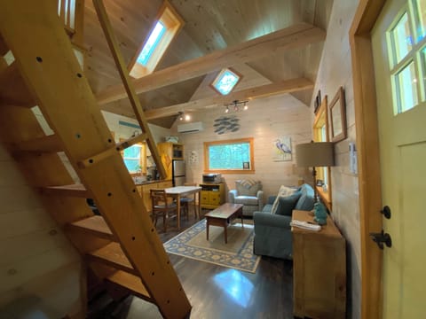 Living Area with soaring Cathedral Ceiling