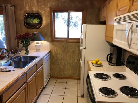 Fully equipped kitchen to whip up a delicious meal.