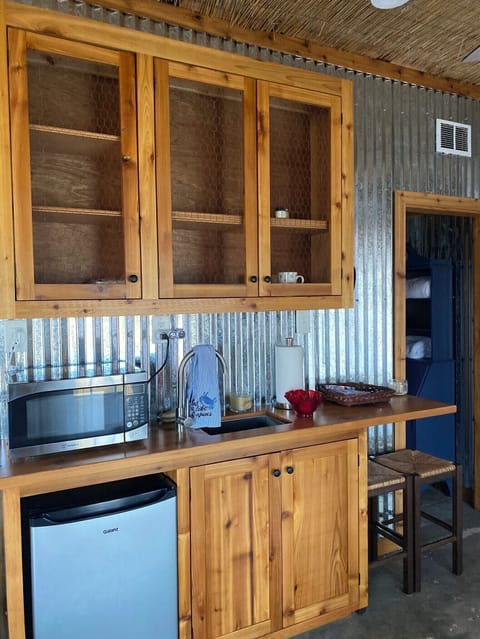 First-floor suite kitchenette and private bathroom