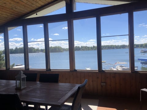 Screened in porch with Lake Views