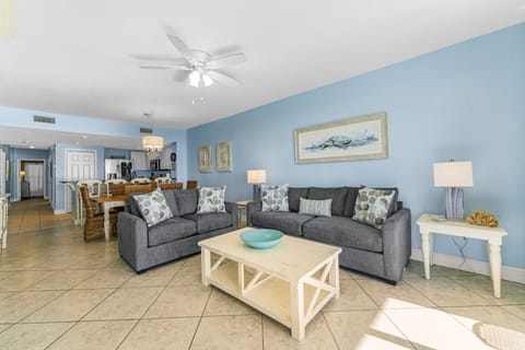 Gulf Front Living Room with Sleeper Sofa