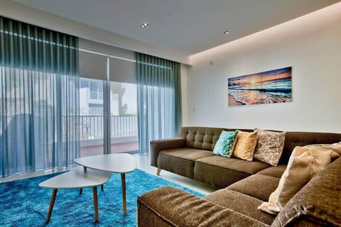 The spacious living room