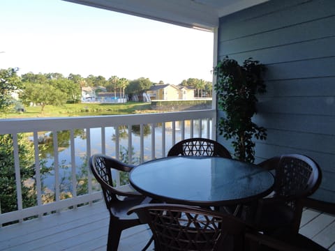  Patio with pond view- access of both master bedroom