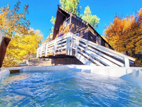 Backyard- Fully fenced (3 ft chainlink), 5 person spa.