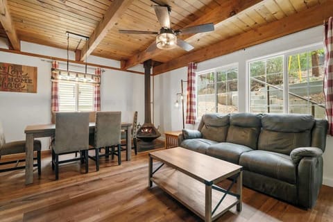 Living area open to kitchen and dining