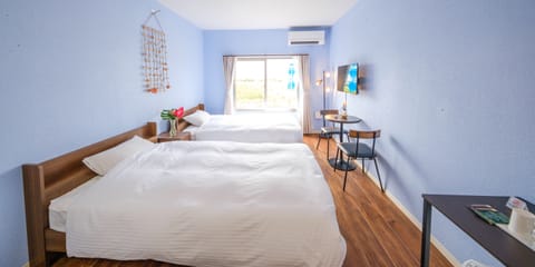 Desk, free WiFi, bed sheets