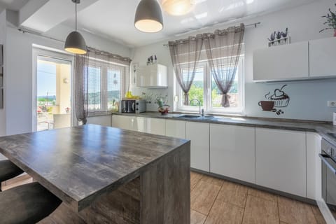 Villa | Private kitchen | Espresso maker, fridge, microwave, oven