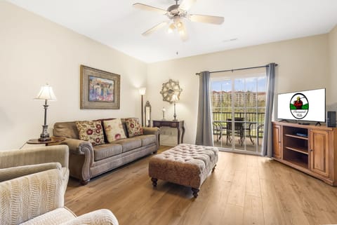The Living Room features Balcony Access, Cable TV/DVD, and a Sofa Bed