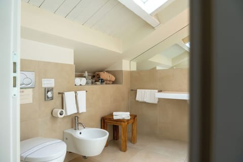 Double Room (Style) | Bathroom | Shower, rainfall showerhead, designer toiletries, hair dryer