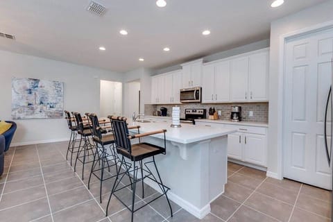 Amazing view of large kitchen and island seating