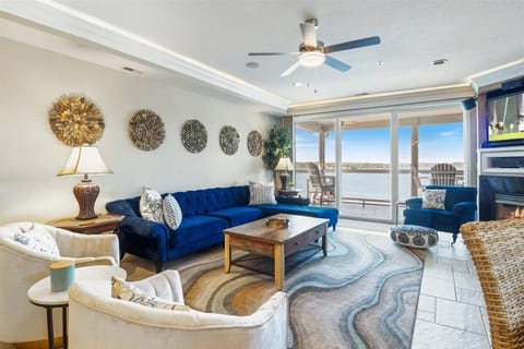 Beautiful living room with plenty of comfortable seating.  