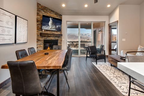 Main Living Area with Kitchen, Dining, Living Room, and Master Bedroom