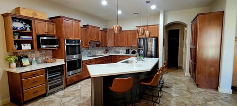 Newly updated Spacious kitchen with quartz island and modern appliances