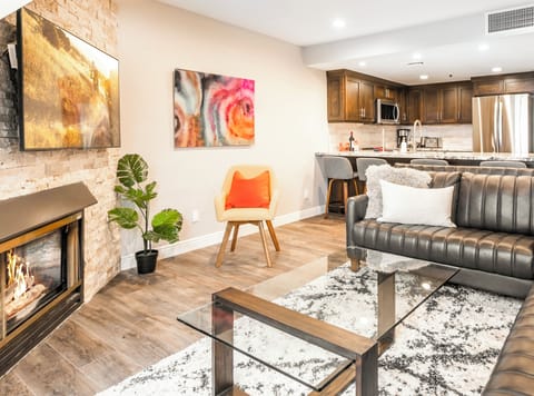 Plenty of seating in high-end leather couches