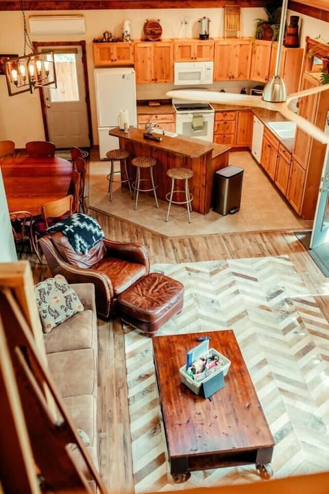 Looking down from loft main house