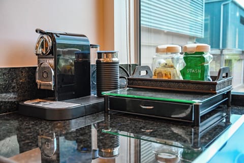 Nespresso machine and latte maker. 