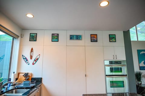 Sink, IR cooktop, garbage disposal, dishwasher , microwave and oven all new. 