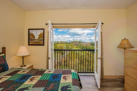 Back king bedroom with amazing views and double doors
