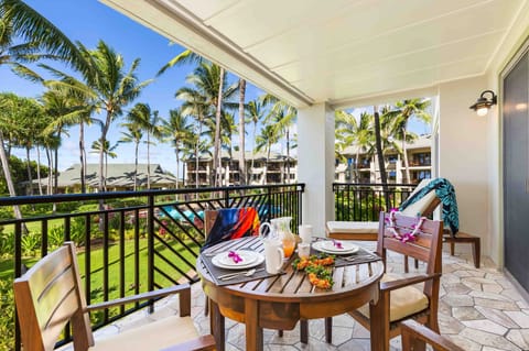 Start your day with breakfast under the palms at Turtle Bay Villa 206!