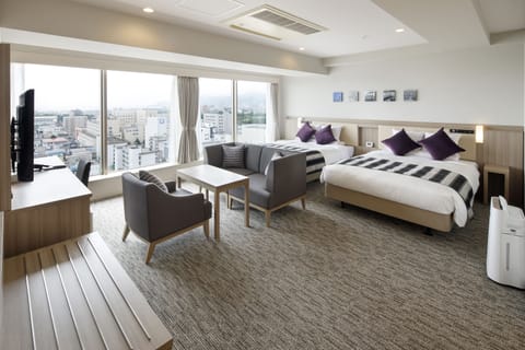 Deluxe Twin Room, Non Smoking (Adult Room Occupancy 4 People) | In-room safe, desk, blackout drapes, iron/ironing board