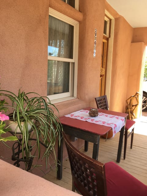 Front porch that views the ancient Old Town road.