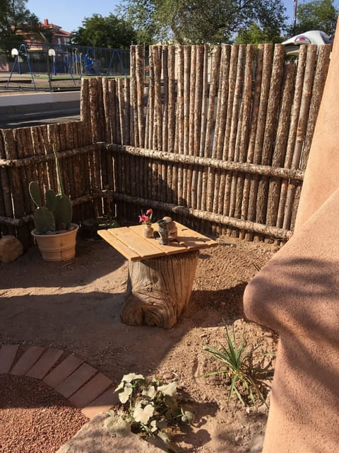 Enclosed front yard view from front porch.