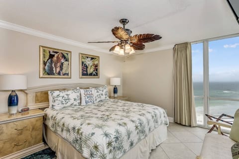 Master bedroom with with king size bed and comfortable bedding
