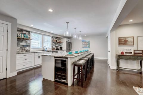 Oversized granite topped island