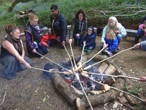 Woodland Adventures cooking on the fire