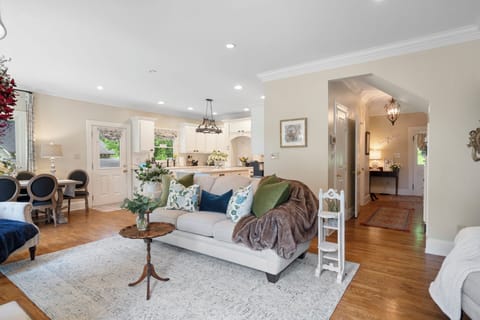 Living room looking into kitchen