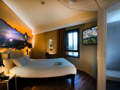 Desk, blackout drapes, soundproofing, iron/ironing board