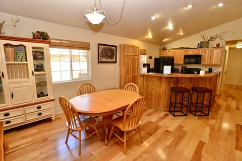 Dining room and kitchen area
