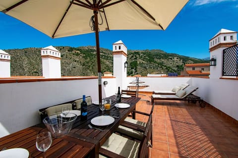 Dining on the fabulous terrace