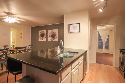 4 stools set up at the island