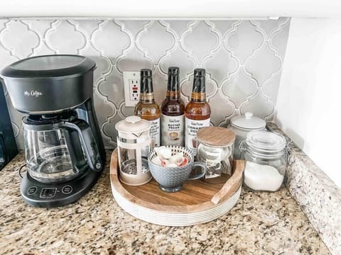 We provide coffee, creamer, flavored syrups, sugar and filters!