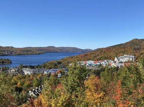 View of Lake Tremblant from your private balcony, here during the fall.