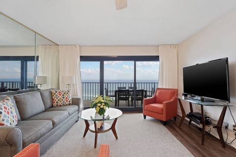 Updated living room with balcony access