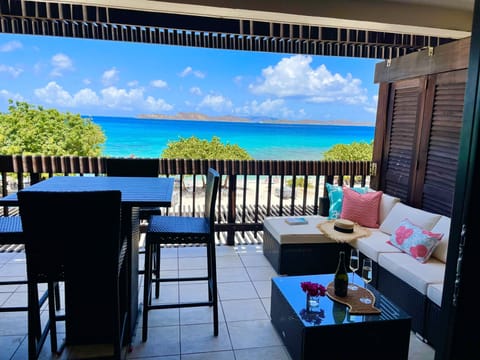 Balcony on the main level of the condo
