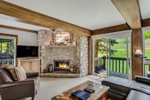Living area with private walk-out balcony