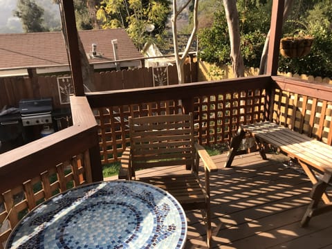 I love the deck which is a secluded outdoor living and dining area !