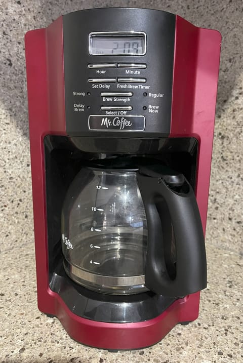 Coffee maker that takes ground coffee. Coffee is not provided.
