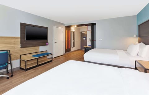 Room, 2 Queen Beds, Accessible (Roll-In Shower) | Desk, laptop workspace, free WiFi, bed sheets