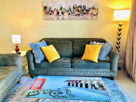 Modern decor living room with a queen size sleeper sofa