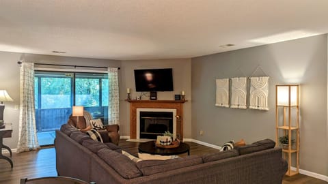 Living room with electric fireplace