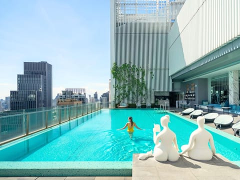 Outdoor pool, open 7:00 AM to 7:00 PM, sun loungers