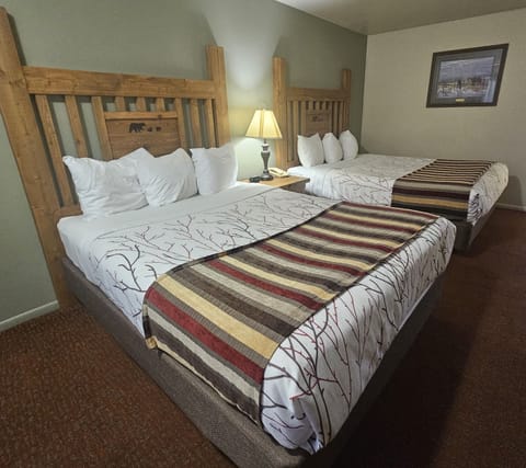 Two Queen Bed Motel Unit | Desk, iron/ironing board, free WiFi, bed sheets
