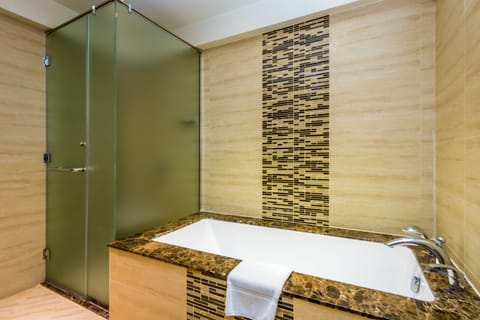 Royal Suite | Bathroom | Combined shower/tub, hair dryer, bathrobes, slippers