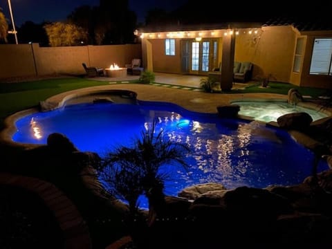 Twilight pool and spa